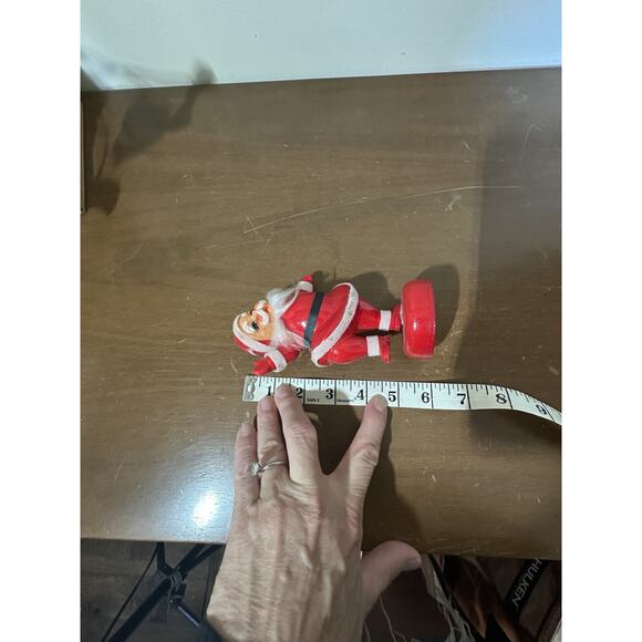 Vintage Plastic 6” Dancing One Legged Santa Christmas Decor Ornament Red - Picture 7 of 8